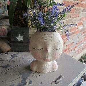 Head of a Lady Indoor/Outdoor Resin Planter - Plants Look Like Hair,